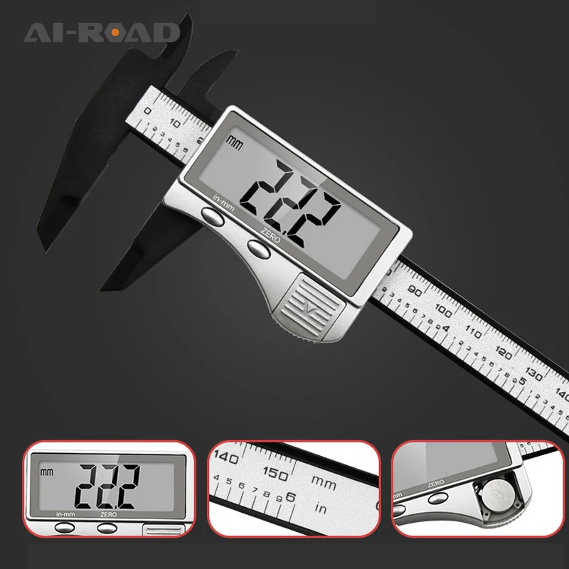 

Full-screen Vernier Caliper 150mm Double-button Digital Display Vernier Caliper With Automatic Shutdown Function Measuring Tool