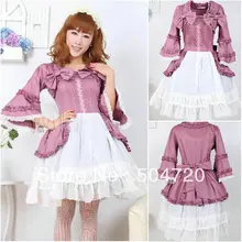 Продаются со скидкой! Лолита хлопок длинный рукав Классический готический школа Лолита платье/платье в викторианском стиле Косплей