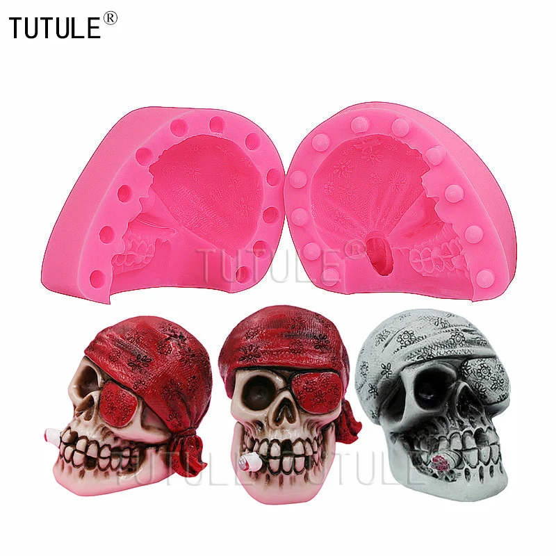 

Gadgets - 3DSmoking ghost head silicone mold Skull Head Mold DIY Handmade-Halloween Candle Soap Flexible Silicone Mold