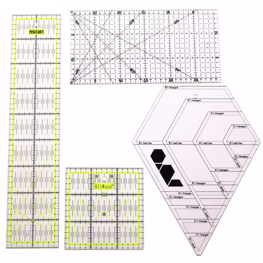 

Patchwork Rulers 4 pcs Mix China Taiwan Acrylic Material Standard Scale Patchwork Ruler Four Kinds Of Styles Merge Delivery