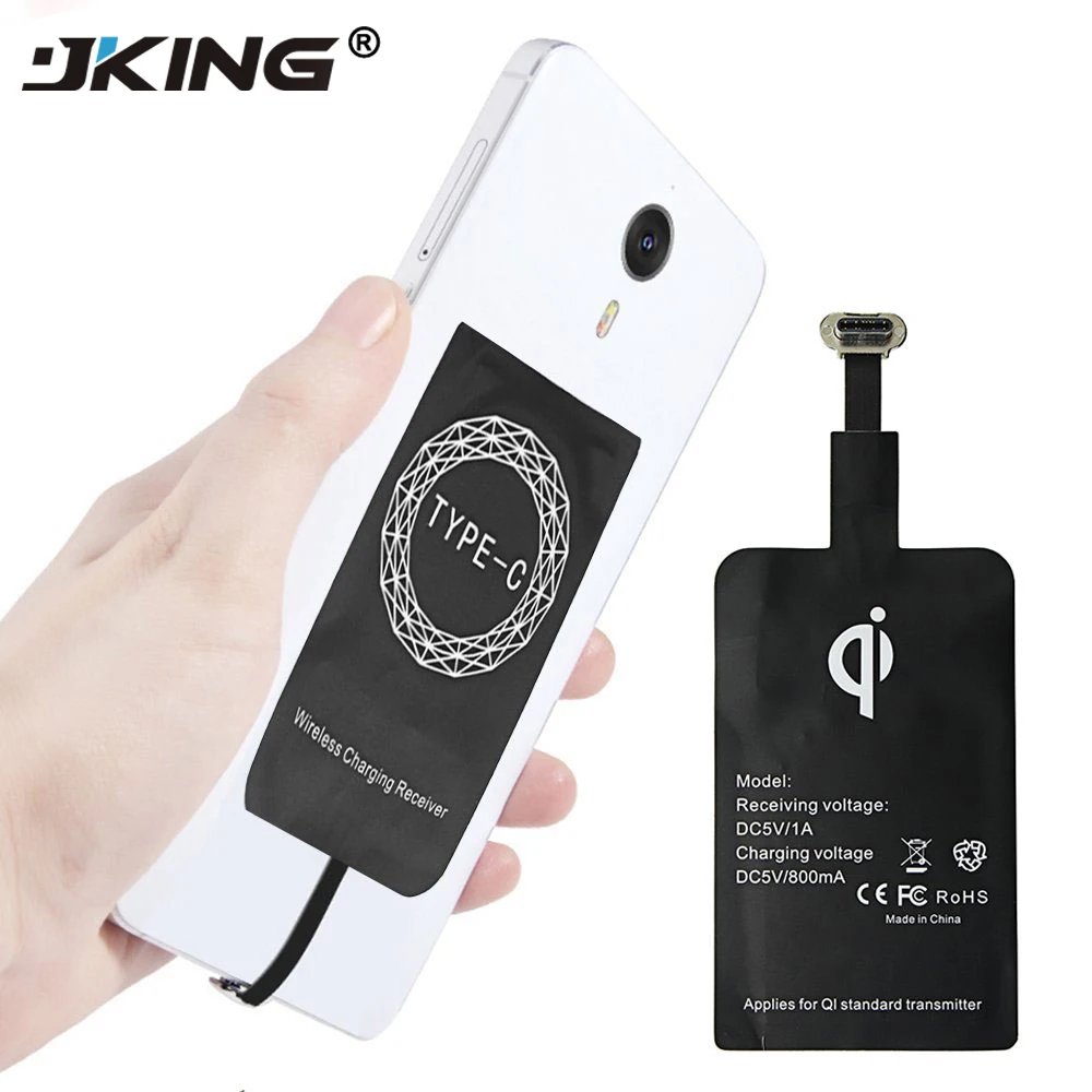 JKING type C QI Беспроводное зарядное устройство приемник для Xiaomi Pocophone F1 huawei P20 Pro Oneplus 6T One plus 6 5T USB C Зарядка для телефона