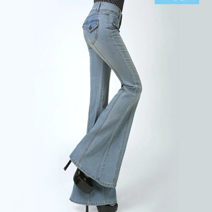 Femmes Grande Taille Taille Haute Jambe Mince Jean Evase Femme Cloche Bas Bootcut Pantalon Dames Sexy Push Up Travail Large Jambe Jean Femme Aliexpress
