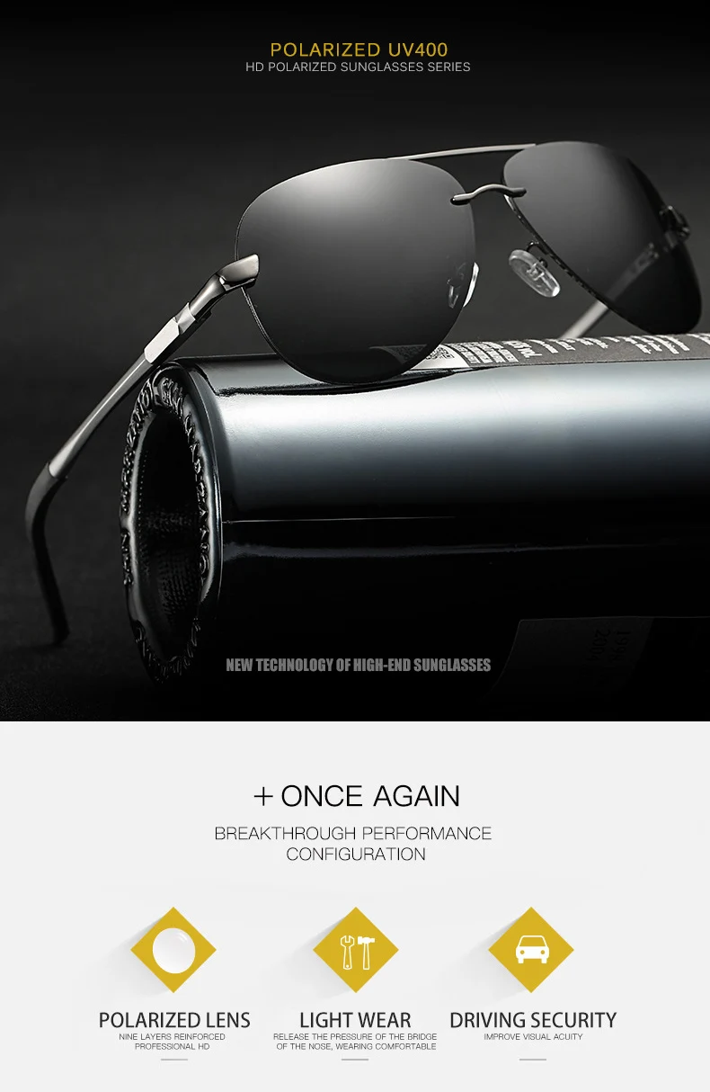 Бренд дизайн Для мужчин поляризационные солнцезащитные очки для женщин с аксессуары Алюминий сплав Frame Для мужчин, очки, подходят для вождения, солнцезащитные очки UV400 очки