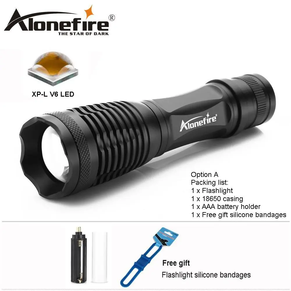 

AloneFire E007 CREE XML T6 XPL V6 LED Tactical Flashlight bike Zoomable Spotlight Lamp Lanterna Torch camping for 18650 battery