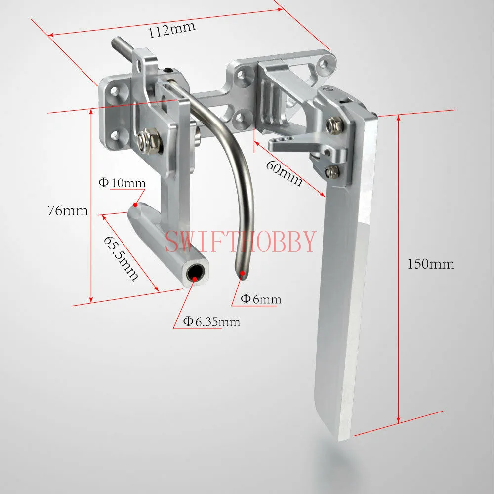 CNC алюминиевый руль W/стойки 1/4 6,35 мм для Радиоуправляемый бензиновый морской лодки