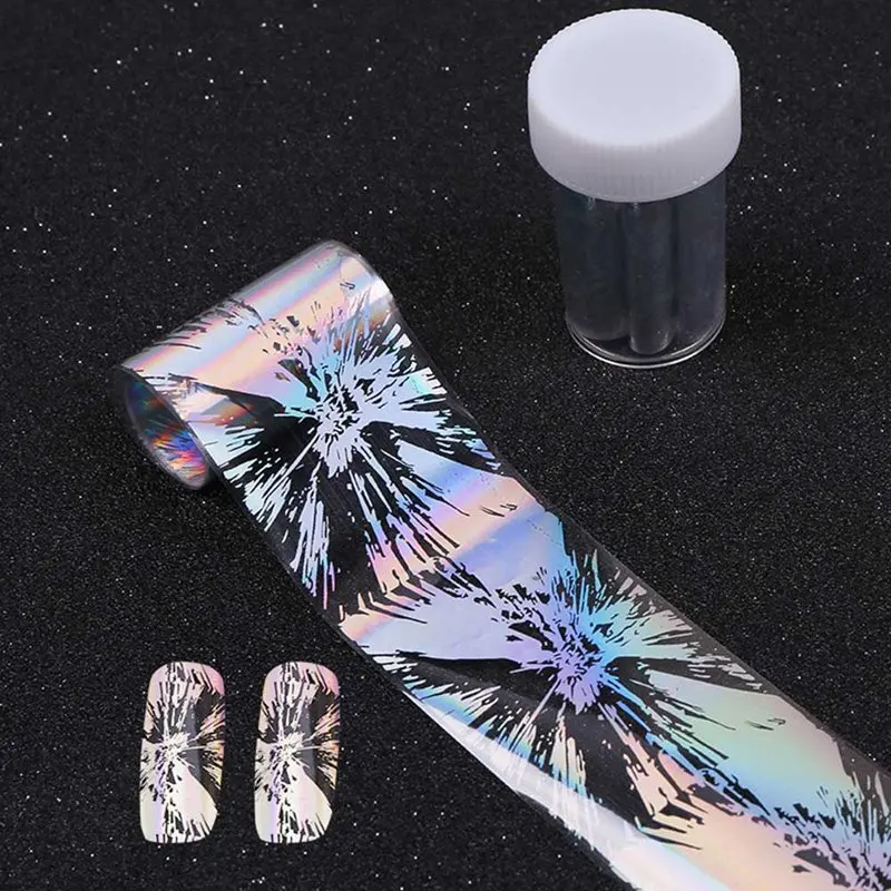 

Holographic Nail Foil Sticker Geometric Holo Nail Art Transfer foil Sticker Water Slide Nail Art Decals stickers