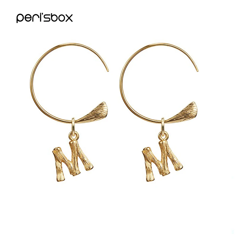 

Peri'sBox Geometric Hanging Small Letter Hoops Earrings for Women Minimalist Initial Hoop Earrings Personalized Custom Earrings