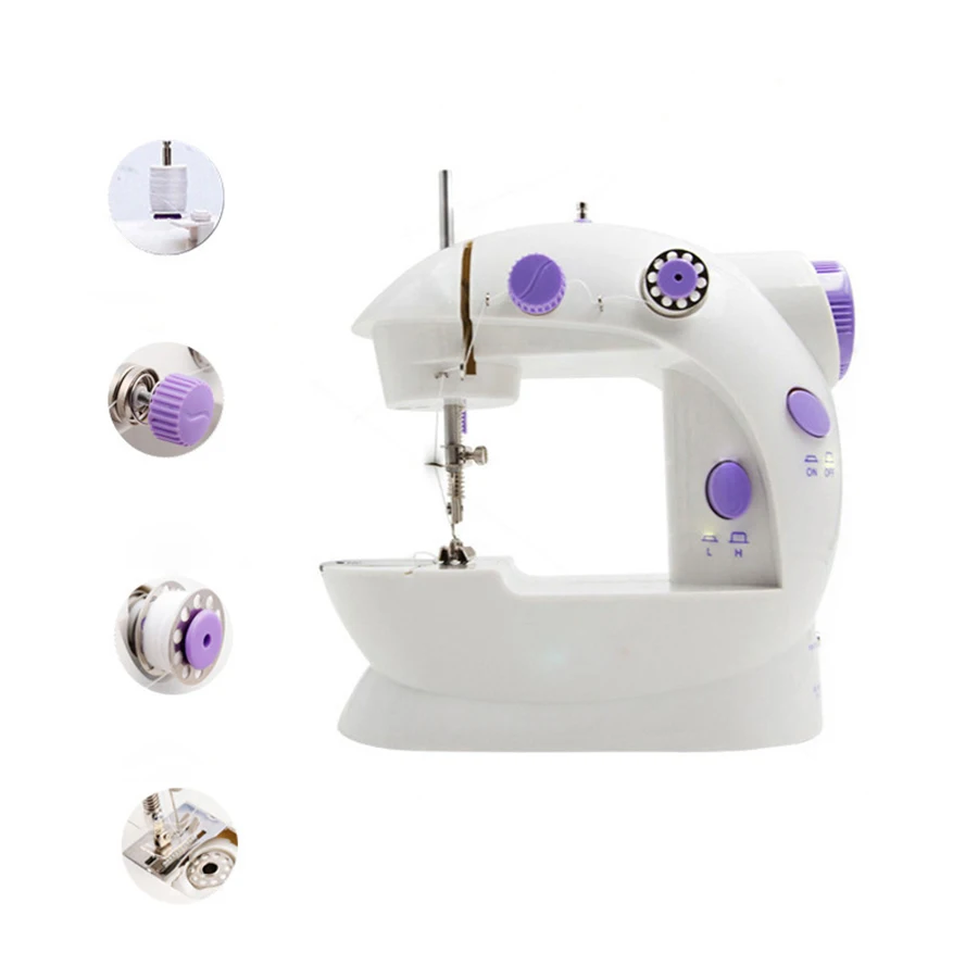 Mini handheld sewing machine dual speed double thread electric