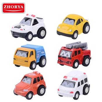 

Zhorya Diecast Alloy Toy 1:50 Mini Pull Back Car Modeling Cartoon Models Vehicles Truck Toys for Kids Children Christmas Gifts