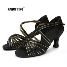 NANCY TINO/Женская Профессиональная танцевальная обувь для бального зала женские туфли для танцев туфли для латинских танцев/Танго туфли на высоком каблуке 5,5 см/7 см