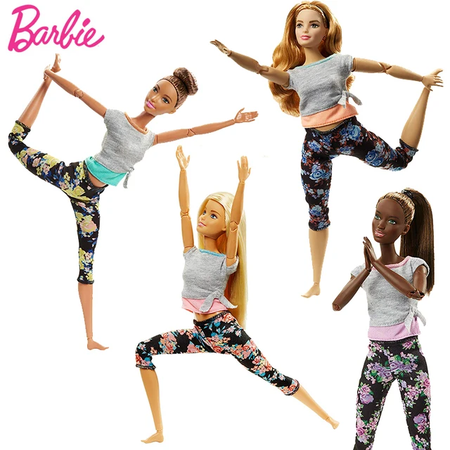 Newest Style Original Barbie Doll Sport Move Set Yoga Gymnastics