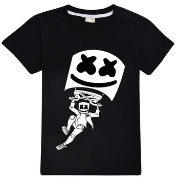 

Modis dj marshmello Kids t shirts hoodie clothes Child Black New summer top Short Sleeve T-shirt for Girls Boys 100%cotton