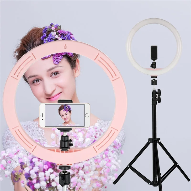 

Tycipy 12" LED Ring Light 24W Photo Studio Light Photography Dimmable Video for Smartphone with 1.1m Tripod Phone Holder USB