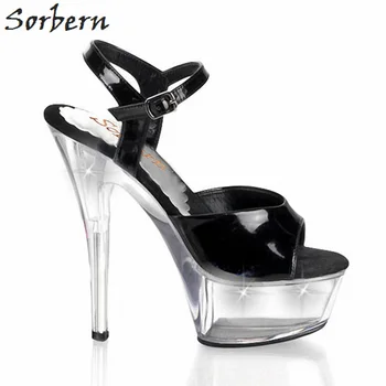 

Sorbern Open Toe Platform Heels Sandals Summer Concise Brand Shoes Women 2019 Plus Size Shoes Lace-Up Girls Clear Heel Sandalias