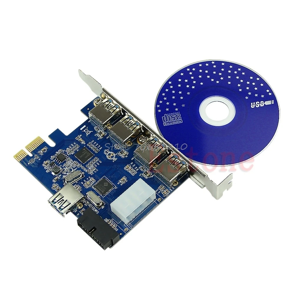 5 портов PCI E Express Card к USB 3 0 + 19 Pin разъем 4 адаптер для Win7/8 оптовой продажи и Прямая