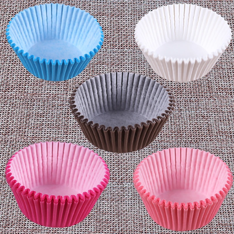 5 kinds of pure color tandard Size Cupcake Paper Baking Cup Liners