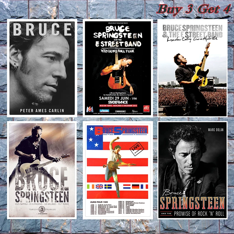 

Bruce Springsteen Rock band poster Clear Image Wall Stickers Home Decoration Good Quality Prints White Kraft Paper 42x30cm