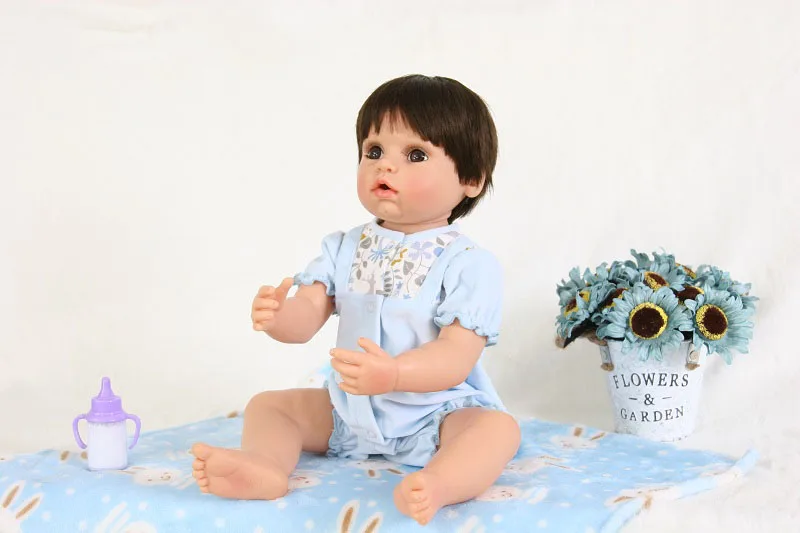 55 см полностью силиконовая кукла Reborn baby boy игрушка для девочек Boneca 22 дюймов винил новорожденные дети как настоящий подарок на день рождения ребенок купаться игрушка