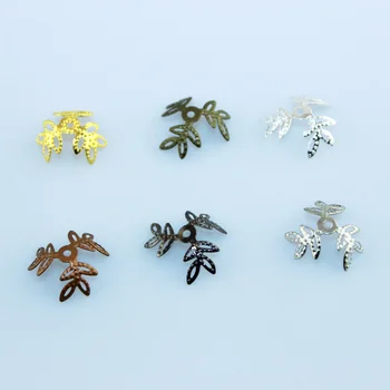 

15MM/0.58 "Gold/Silver/Bronze Plated Filigree Cottonwood Flowers Metal Bead Caps Fashion Jewelry DIY Findings Making Accessories