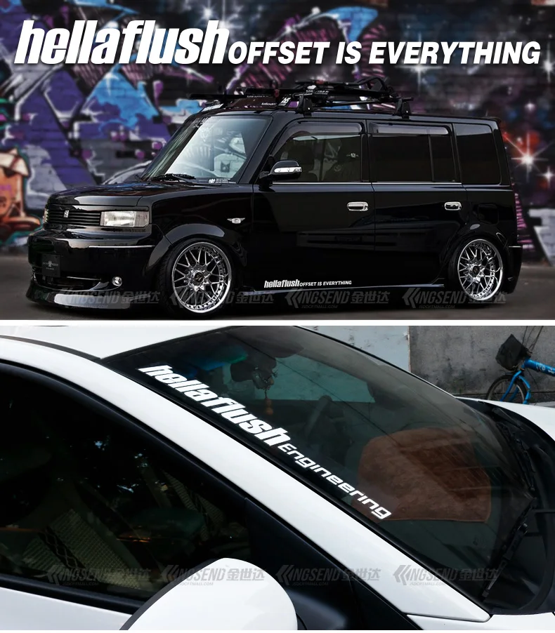 55 см Hellaflush Engineering Prestige производительность белый отражающий стикер автомобильный Стайлинг JDM Внешнее украшение лобового стекла Наклейка