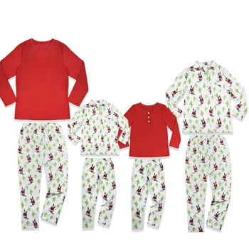 

2018 Family Christmas Pajamas European and American Christmas Printed Christmas Round-collar Home Pijamas Sleepwear