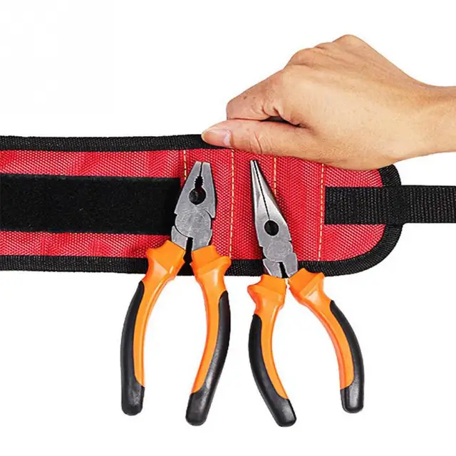 2018 New Polyester Magnetic Wristband Portable Tool Bag Electrician Wrist Tool Belt Screws Nails Drill Bits Holder Repair Tools