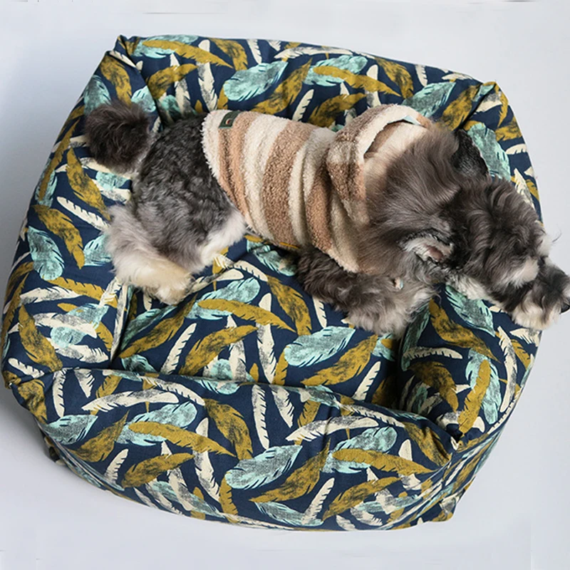 

OnnPnnQ Dog Beds Soft Cotton Lounger Sofa For Large Dog Golden Retriever Dog House Fall and Winter Warm Nest Kennel Pet Products