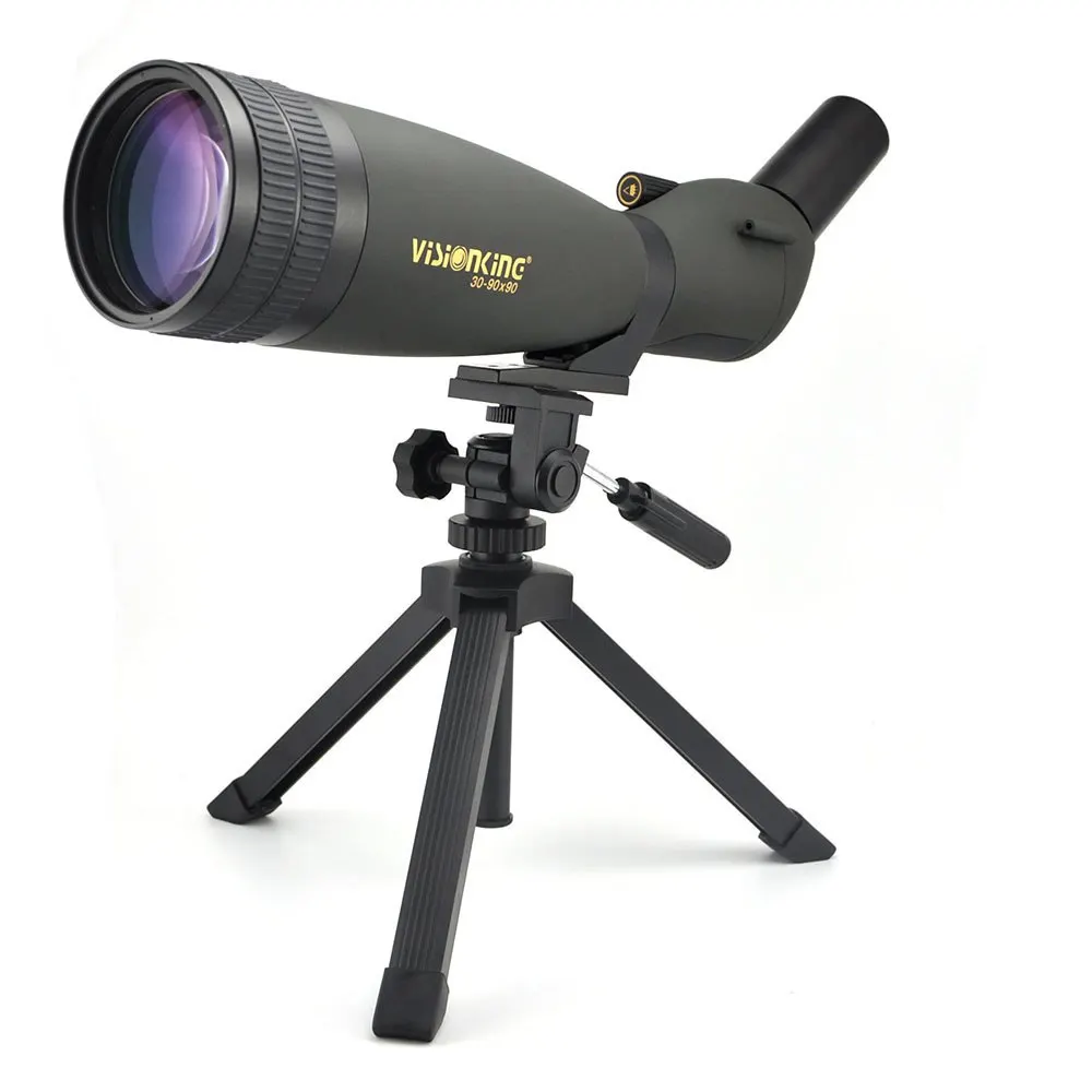 

with Tripod Visionking 30-90X90 Telescope Angled Waterproof Spotting Scope Outdoor Hiking Bird Watching Portable HD Monocular