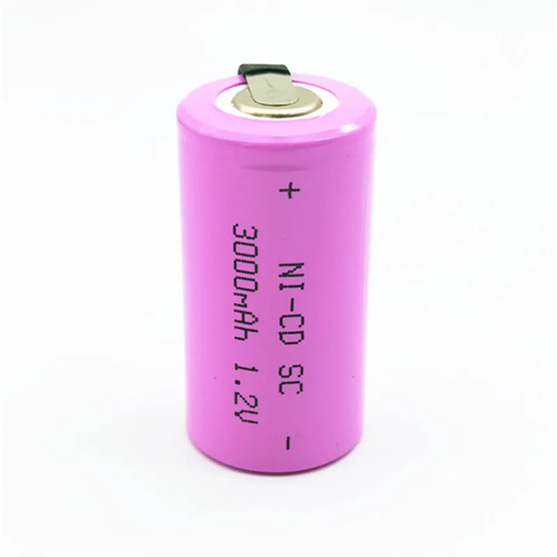 12pcs High quality battery rechargeable battery sub battery SC battery 1.2 v with tab 3000 mah for electrical tools