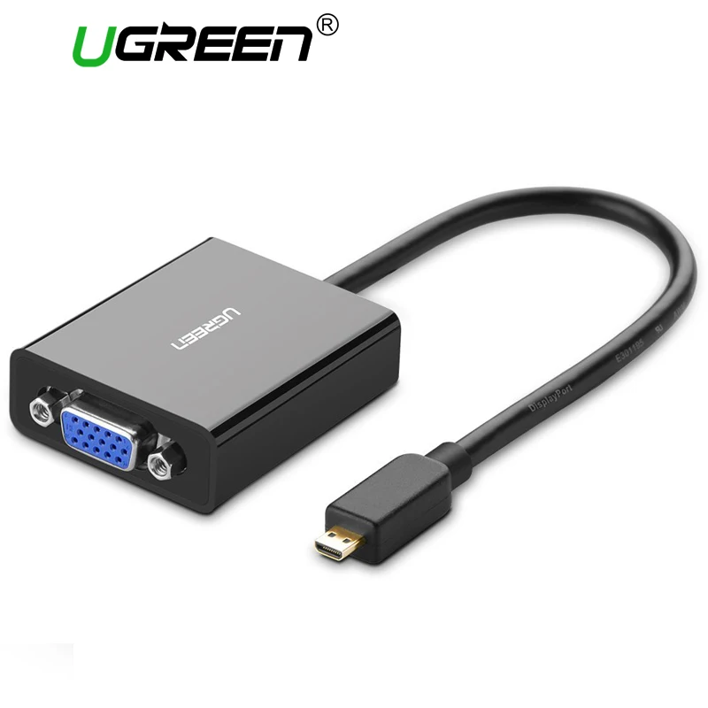 Ugreen Active Micro HDMI to VGA Video Adapter with 3 5mm Audio and Micro USB Power