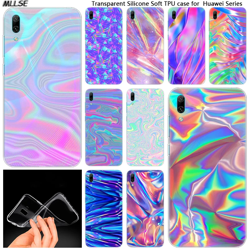 

Rainbow iridescent Soft Silicone Case for Huawei Mate 10 20 Lite Pro Enjoy 8 9E Y6 Pro Y5 2017 Y7 Pro Y9 2019 2018