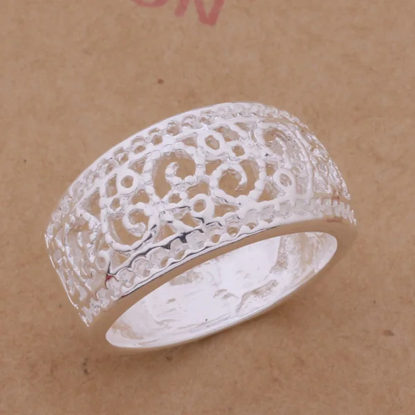 

Special Hollow Pattern Ring Fashion Silver Ring For Women Men AR268