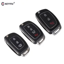 KEYYOU 3/4 кнопки флип складной дистанционный Брелок чехол для Mistra hyundai HB20 SANTA FE IX35 IX45 Accent I40 Uncut Blade Fob