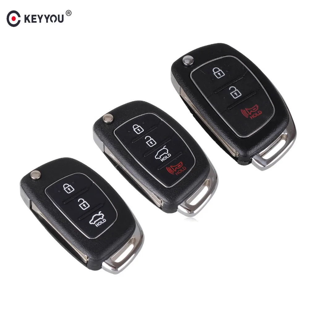 Складной дистанционный ключ KEYYOU с 3/4 кнопками чехол для Mistra Hyundai HB20 SANTA FE IX35 IX45 Accent