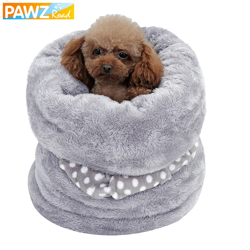 

PAWZRoad Pet Cat Sleeping Bag Dog Soft Cozy Beds Cushion Tunnel Double-side Plush Rabbit Kitten Puppy 3 Color Multiple Functions