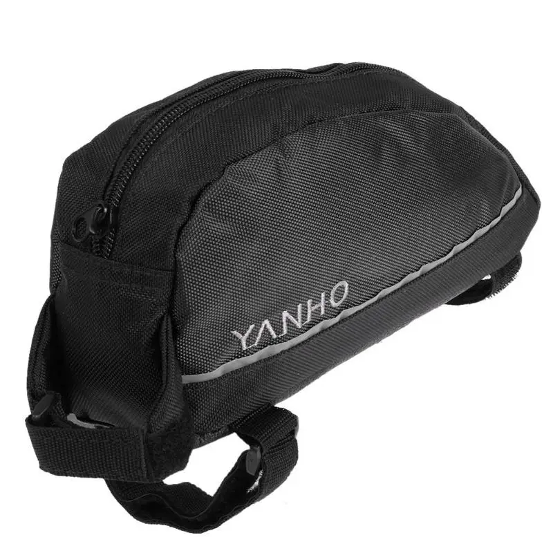 Водонепроницаемая велосипедная сумка для хранения с регулируемой клейкой лентой и креплением на рамке MTB Дорожная велосипедная сумка с 3 оранжевыми/черными - Цвет: Черный