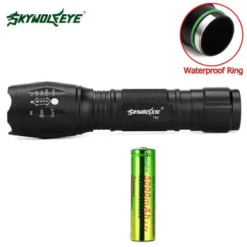 

SKYWOLFEYE Zoomable 8000 Lumen T6 LED Flashlight 5 Modes Portable Torch Focus Lamp Lantern With 18650 Battery