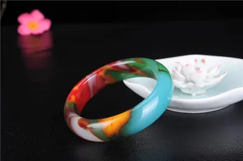 

Xinjiang Jinsiyu Gobi Jade Bracelet Women's Colorful Floating Jade Bracelet qb04#