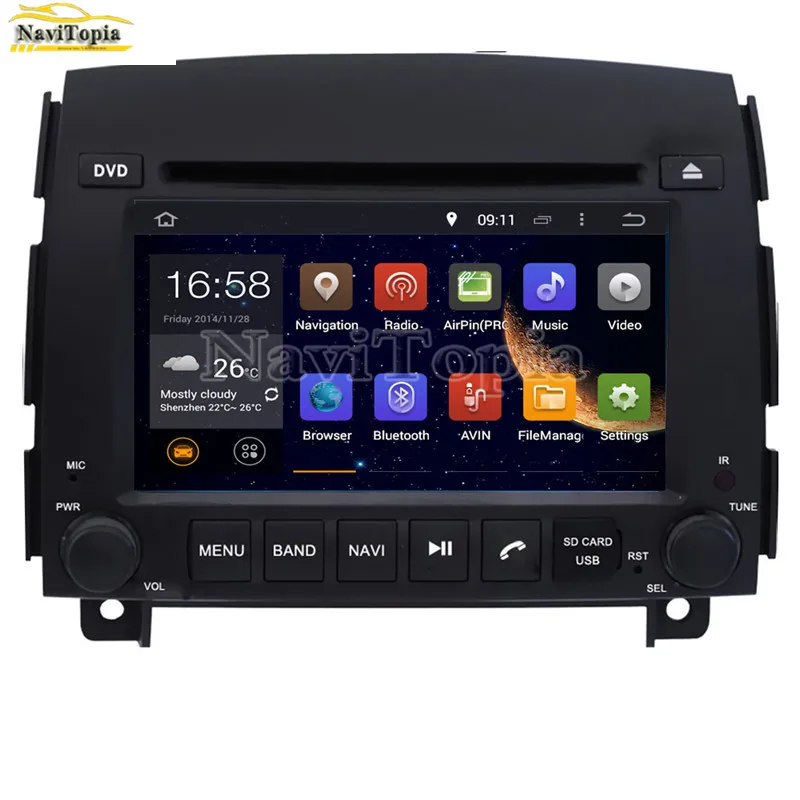 Best NAVITOPIA 4G RAM 64G ROM PX6 Six Core Android 9.0 Car DVD Player GPS Navigation for Hyundai Sonata NF Yu Xiang 2006 2007 2008- 1