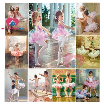 

DIY 5d diamond embroidery cartoon girl diamond painting ballet girl painting diamond embroidery for children cross-stitch kits