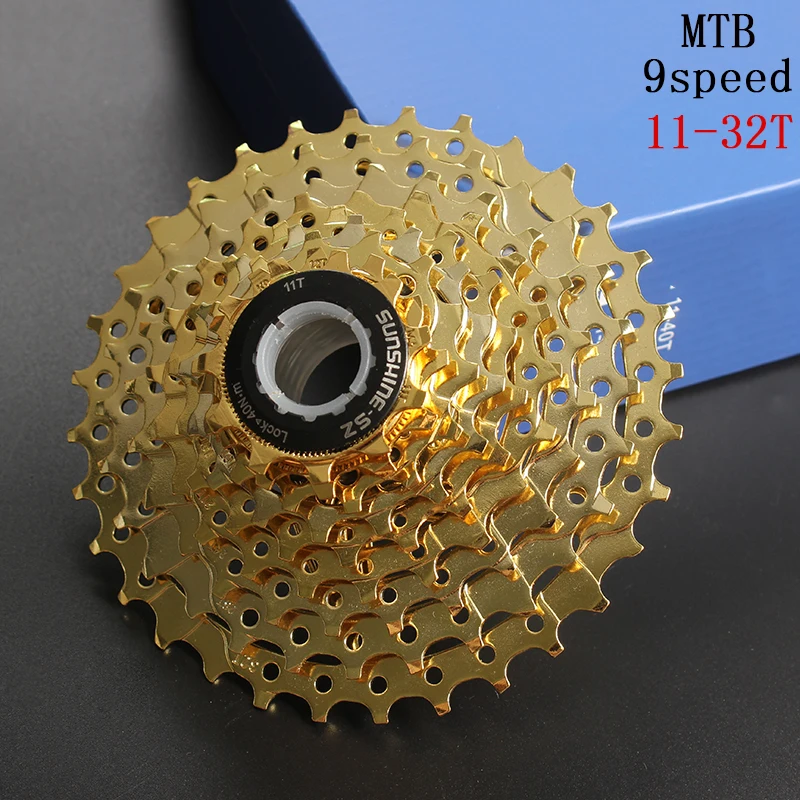 SUNSHINE-SZ 11-32 T 9 скоростная кассета 9 s Gold Freewheel MTB горный велосипед стальные золотые звездочки для системы деталей