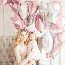 50 шт. Baby Shower 18 дюймов розовый gold star гелия фольгированные шары для взрослых День рождения украшения поставки Юбилей вечерние поставки