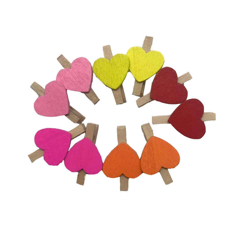 

1pc Wooden Clothespin Craft Clips Colored Mini Love Heart DIY Clothes Paper Peg Clothespin Decoration Supplies