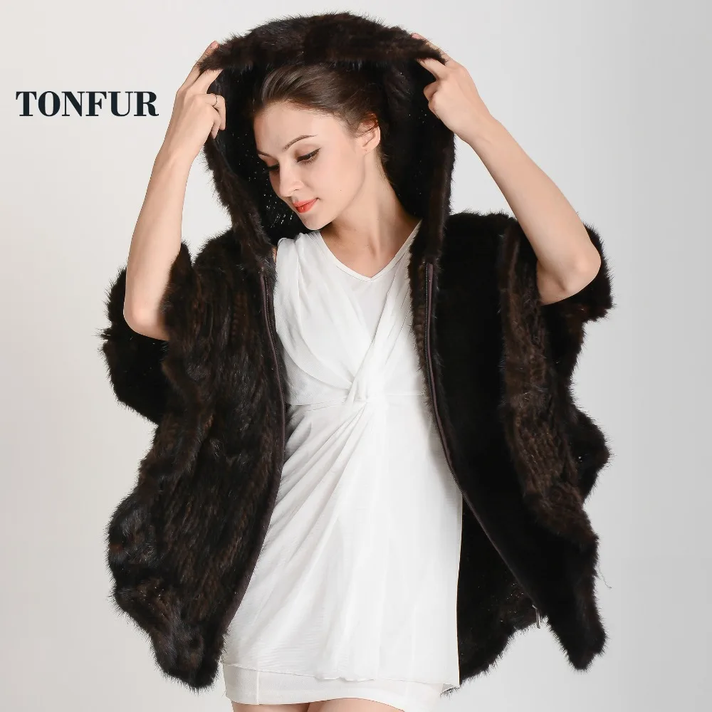 Вязаное пальто из натурального меха норки женская модная меховая куртка на