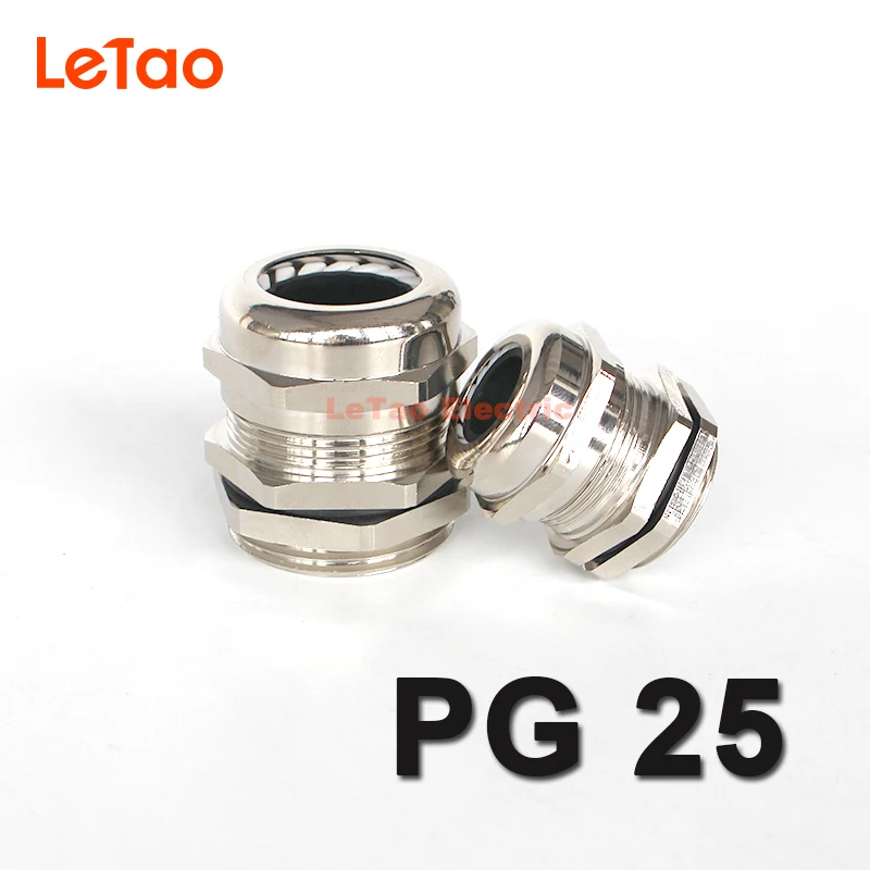 1pc/lot PG25 Nickel Brass cable gland Waterproof metal connector IP68