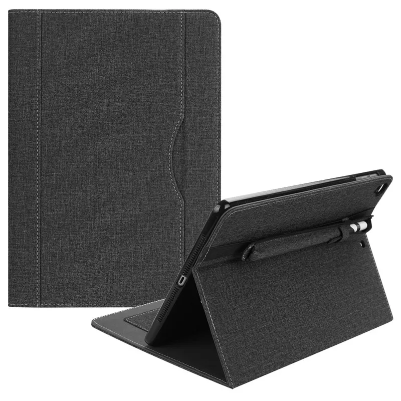 

For iPad Air 2/Air Cloth Texture PU Leather Card Slots Smart Protective Case with Pen Holder For iPad 9.7 (2018)/9.7 (2017)