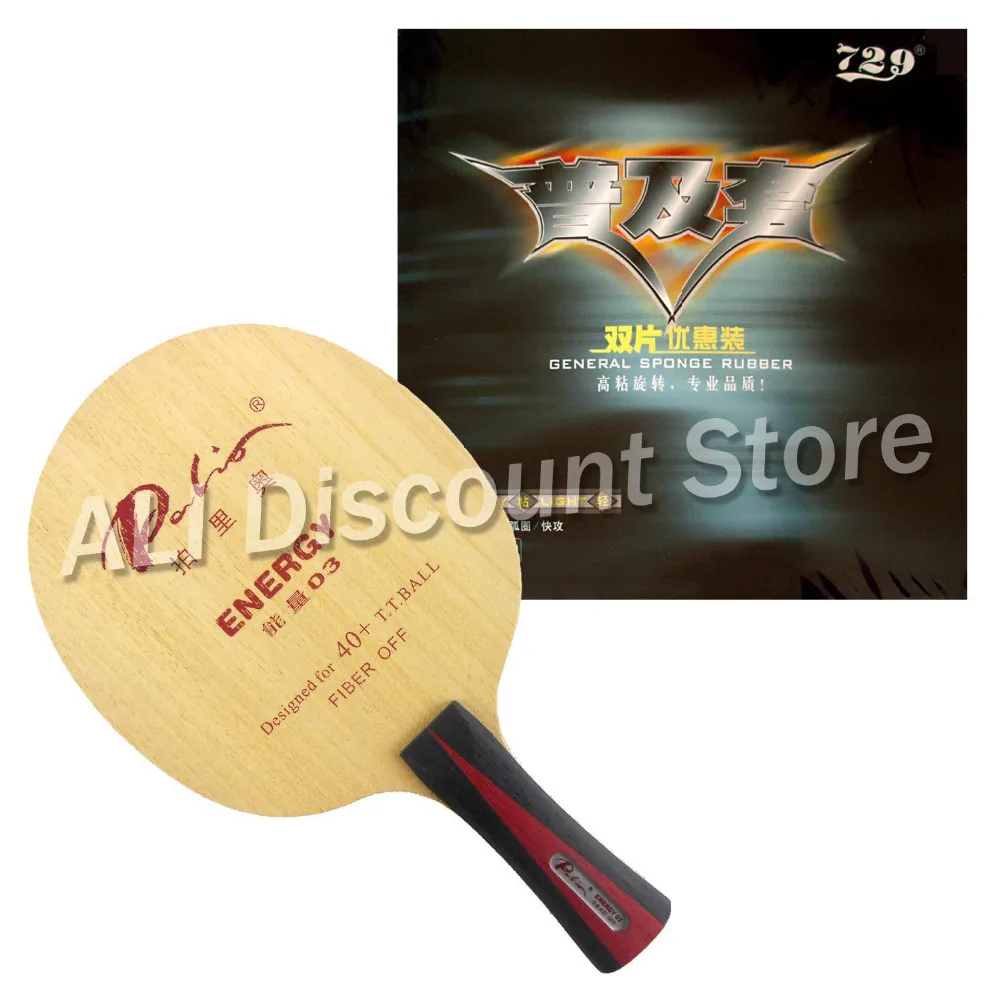 

Palio ENERGY 03 Blade with 2x RITC729 General Rubbers for a Table Tennis Combo Racket FL