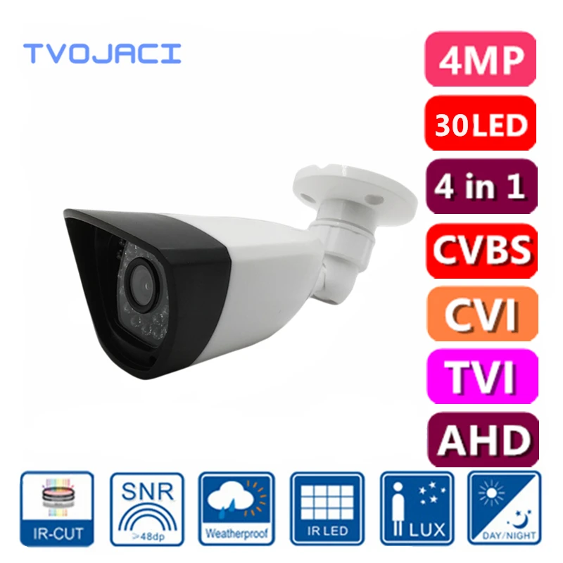 

Waterproof Camera AHD Analog High Definition 1/3'' CMOS 4.0MP AHD/TVI/CVI/CVBS 4IN1 CCTV Camera IR Cut Fiter Security Outdoor