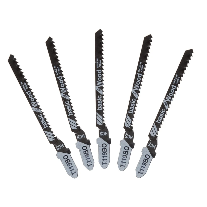 

5Pcs HCS Jig Saw Blades Set Wood Fast Cutting Reciprocating Saw Blades