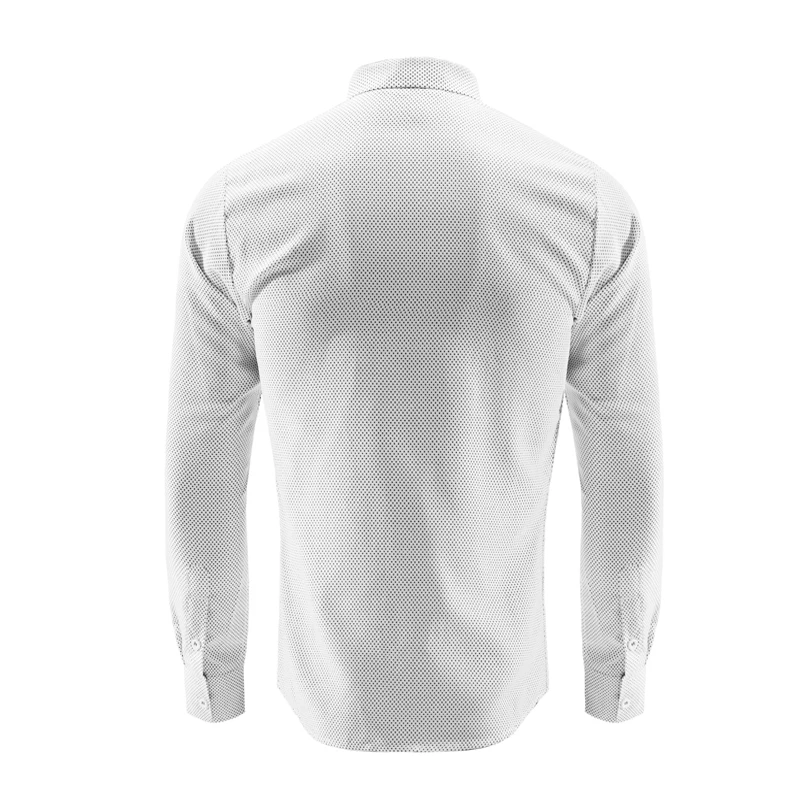 T-Bird Для мужчин рубашка с длинным рукавом 2017 Марка Рубашки для мальчиков Повседневное мужской Slim Fit в горошек карман украшения Для мужчин S